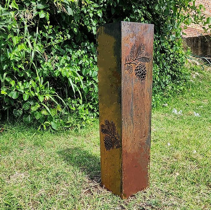 Pinecone Garden Column - Garden Decor - Garden Statue - Well Cover - Landscape Light Cover - Utility Box Cover - Outdoor Furniture and Decor (48" T x 11" W x 11" D)
