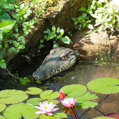 Floating Alligator Head Decoy for Ponds & Pools – Realistic Crocodile Head Garden Decor, Floating Alligator Garden Accent for Pond, Pool, and Yard Decoration