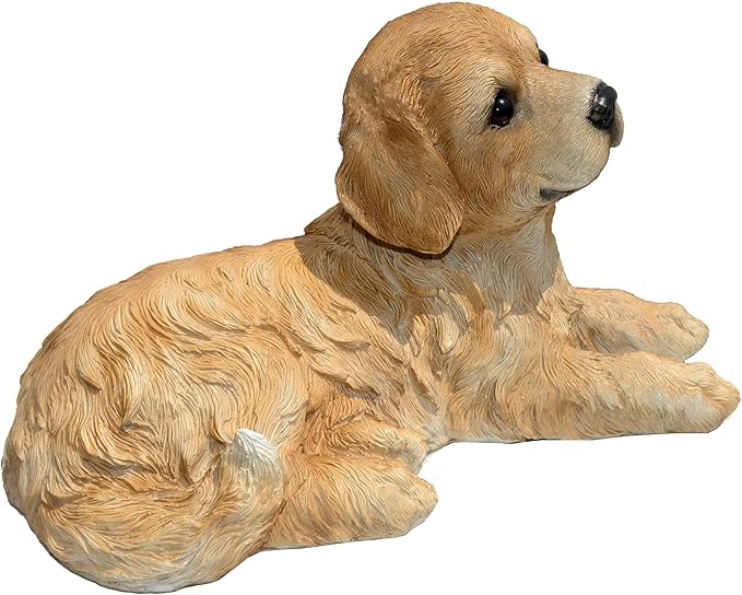 Goldie Retriever Puppy L by Michael Carr Designs - Outdoor Puppy Dog Figurine for Gardens, patios and lawns (80105)