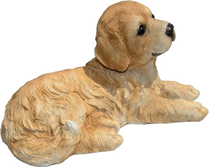 Goldie Retriever Puppy L by Michael Carr Designs - Outdoor Puppy Dog Figurine for Gardens, patios and lawns (80105)