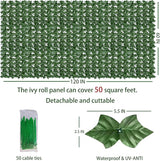 ODTORY Artificial Ivy Privacy Fence Wall Screen,60X120 in UV-Anti Faux Greenery Backdrop Ivy Vine Leaf Hedges Fence Panels for Patio, Balcony, Garden, Backyard Indoor Outdoor Green Wall Decor