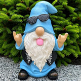 Mood Lab Garden Gnome - Rocker Gnome Statue - 9.25 Inch Tall Lawn Figurine - for Outdoor or House Decor - Funny Yard and Patio Decoration