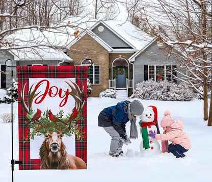 Double Sided Seasonal Garden Flags - Yard Flags Made of 100D Polyester - 12 Holiday Design Flags for All Seasons - Spring, Winter, Christmas, Thanksgiving - 12.75x18.5 Inch (Without Flagpole)