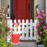 FuWeave Spring Goose Outfit Flower Porch Goose Clothes for 23" Large Statue Outdoor Patio Yard Lawn Art Decoration(Red White Dots,23 inch)