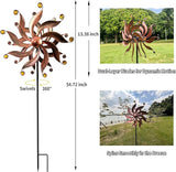 360° Metal Wind Spinner with Acrylic Beads – Willow Leaf Kinetic Sculpture for Outdoor Patio Lawn Yard and Garden Decor