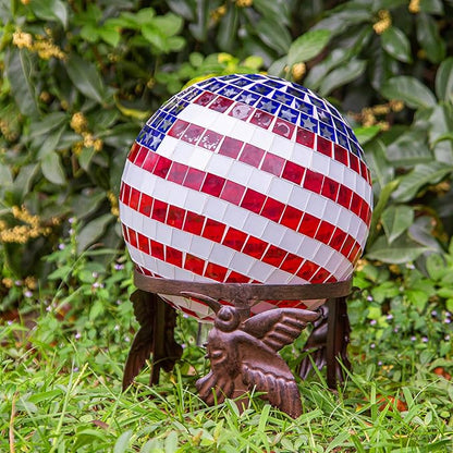Gazing Ball Stand with Hummingbird Design Garden Orb Holder for 10-12 inch Balls, Outdoor Yard and Patio Decor