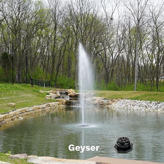 HALF OFF PONDS Floating Fountain, 1.75 HP Pond Aerator, 100 ft Cord, 14,800 GPH Water Pump, 11 Spray Patterns, Energy-Efficient, Color-Changing LED Lights, Large Ponds, Lakes & Water Gardens