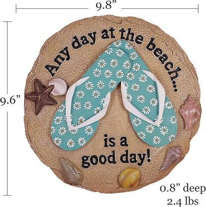 Spoontiques - Garden Décor - Beach Sandals Stepping Stone - Decorative Stone for Garden