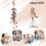 Golden Retriever Wind Chimes for Outside, Decorative Wind Chimes Golden Retriever Gifts for Women, Memorial Windchimes Outdoors with S Hook for Patio Garden Decor, Birthday Gifts for Mom (Copper)
