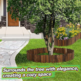 Rustic Pine Wood Garden Fence - 26.2ft Total Length (2pcs 13.1ft L*12in H) Easy to Install Sturdy Wooden Landscape Edging Border, No Fading Planter Fencing for Yard Flower Bed Lawns Pathway Tree
