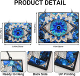 Rectangle Evil Eye Suncatcher Indoor/Outdoor Stained Glass Window Hanging Handmade Suncatchers Home Decor Garden Christmas Party Wedding Housewarming Gifts