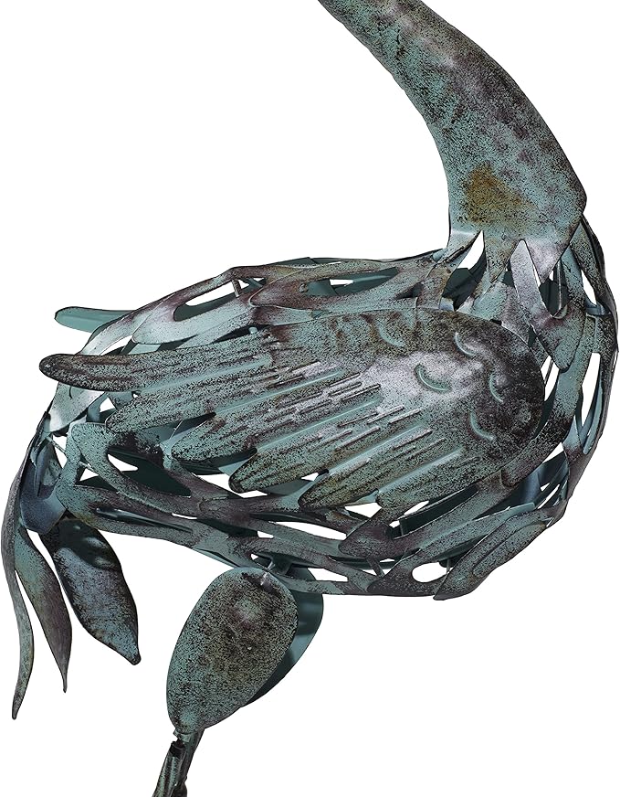 Deco 79 Metal Crane Decorative Garden Sculpture Indoor Outdoor Garden Statues, Set of 2 Outdoor Sculptures 40", 38"H, Green