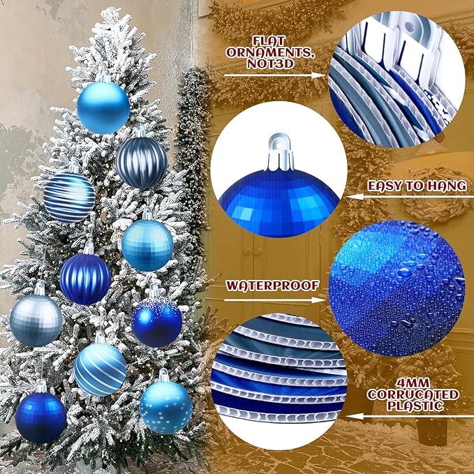 Sumind 10 Pieces Large Christmas Decorations Outdoor Christmas Hanging Ornaments Yard Lawn Signs Round Double Sided Porch Ornaments for Xmas Party Decor(Cool Style)