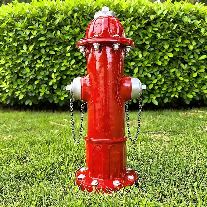 Teaeeno Fire Hydrant for Dogs,Resin Outdoor Statue for Small Dogs, Pee Post Aid & Delightful Outdoor Garden Decor, Dog Statue with Pee Post, Hand-Painted,Weather,Outdoor Ornament (Red)