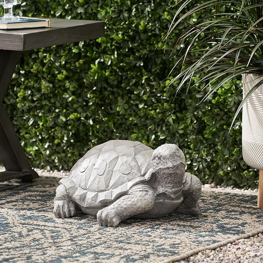 Turtle Decor, Outdoor Turtle Statue, Dark Gray, No Assembly Required