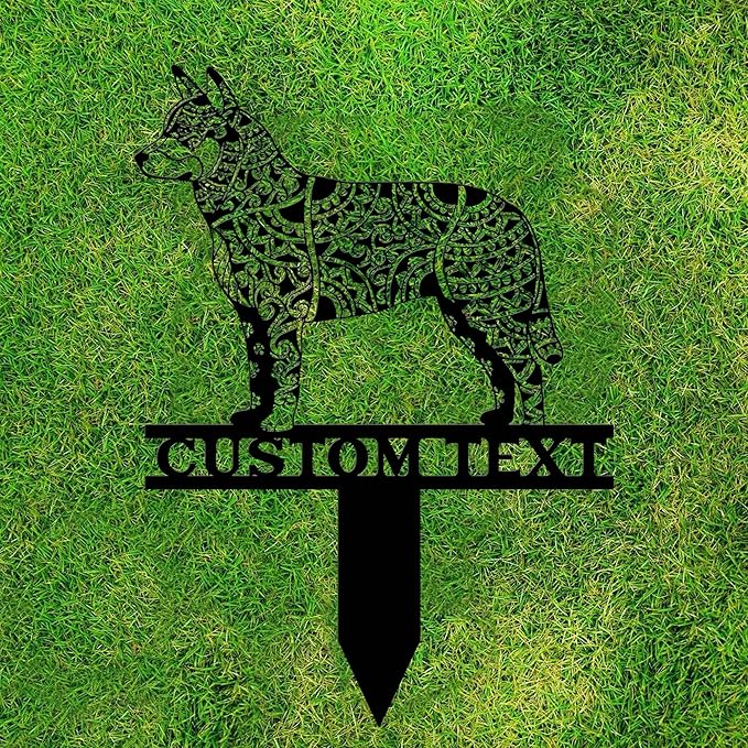 Custom Dog Mandala Garden Decor, Australian Cattle Dog Memorial Garden Stake Metal, Dog Zentangle Yard Art, Personalized Australian Cattle Dog Gifts, Pet Grave Markers, Outdoor Dog Art, Dog Sculpture