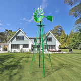 Outvita 8FT Ornamental Windmill, Heavy Duty Durable Metal Weather Vane Garden Decoration Weather Resistant for Garden, Yard, Farm, Seaside (8ft-Green)