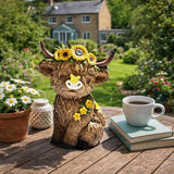 TISEJOY Highland Cow Decor 8", Highland Cow Statues for Garden Decor, Outdoor Indoor Table Desk Decor, Garden Statues for Patio Yard Lawn Windowsill and Backyard, Garden Gifts for Mom, Friends