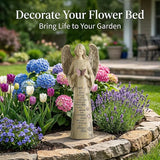DUSVALLY 10" H Resin Angel Statue, Garden Figurine Outdoor Decoration Waterproof Sculpture for Yard Lawn Porch, Healing Gift