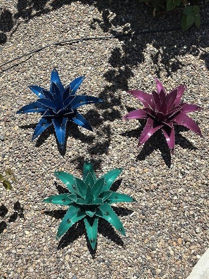Mini Metal Agave - Garden Art (Purple)