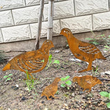 4PCS Rusty Partridge Family Decorative Garden Stakes, Metal Birds Yard Decor, Bird Lover Gifts for Women Mom Grandma Wife, Metal Birds Statues Garden Sculptures and Yard Art, Patio, Lawn Ornaments
