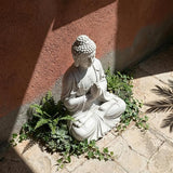 Sculptures Buddha Statue, Garden Statues 23.6 Inch Tall, Large Magnesium Oxide Praying Buddha Sculpture Indoor & Outdoor, Spiritual Statue for Home Decor Yard Porch Patio, White