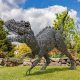Zaer Ltd. 7.33ft. Tall Giant Metal Tyrannosaurus Rex Garden Statue Chompers
