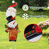 Christmas Decorations Outdoor Lawn Ornaments, Metal Christmas Decor Garden Art with 3 Santa Claus, Snowman, Elk Stakes, Detachable Valentine Gnomes Yard Signs Art Valentine Decorations Gift