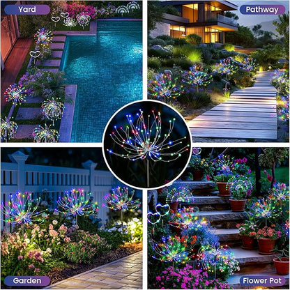 PEVOROS Garden Decor Solar Lights Outdoor,120LED Waterproof Colorful Solar Fairy Garden Lights for Outdoor Decoration,Yard, Patio, Porch,Flower Pot,Pathway,Christmas (8Pack)