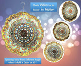 HS's Creation Hanging Wind Spinner 19 Guage 3D Metal 12 Inch for Garden Patio Outdoor Indoor Lawn Decoration Ornaments Gifts with Swivel Hooks Gift Weather Resistant Lucky Flower Gold Wind Spinners