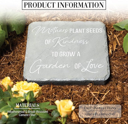 Pavilion Gift Company 25317 Mother's 7.75" x 7.75" Garden Stone, Light Gray, White