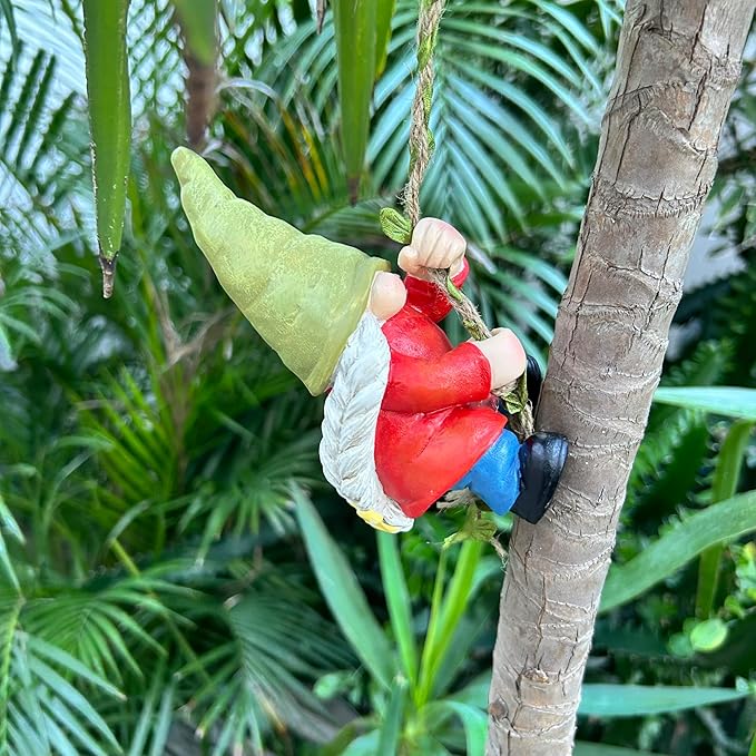 Hanging Gnome Statue Decoration, Climbing Gnomes Statue Figurine Ornament for Indoor Outdoor Home Decor, Gift for Women, Mom