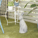 Deco 79 Polystone Rabbit Decorative Garden Sculpture Indoor Outdoor Garden Statue, Outdoor Sculpture 7" x 8" x 20", Gray