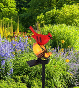 Cardinal Decor Solar Garden Decor Waterproof Red Bird Figurine Solar Stake Lights for Outside Yard, Patio, Lawn, Porch, Cemetery, Grave