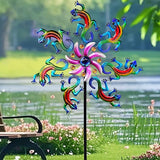 58" Metal Lizard Wind Spinner with Larger Garden Stake, Windmill,Wind Sculptures for Yard and Garden Lawn Patio Decor(Blue)