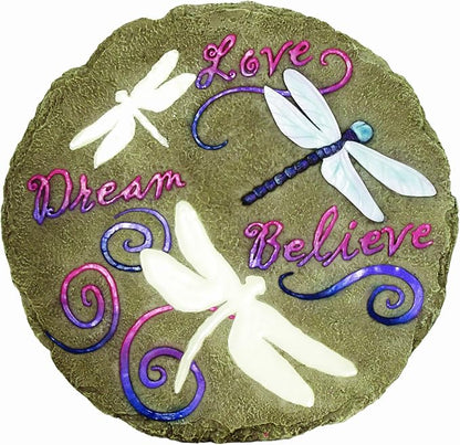 Spoontiques - Garden Décor - Dragonflies Stepping Stone - Decorative Stone for Garden