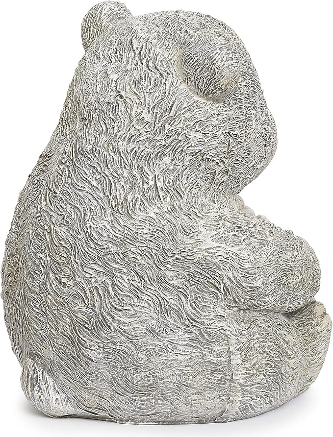 Roman Garden - Bear with Honey Statue, 7.75" H, Pudgy Pals Collection, Resin and Dolomite, Decorative, Garden Gift, Home Outdoor Decor, Durable, Long Lasting