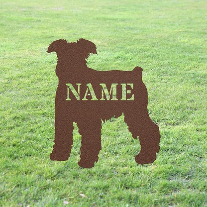 Personalized Miniature Schnauzer Copper Garden Statue Stake Custom Schnauzer Outdoor Yard Art Decor Memorial Remembrance Sculpture for Yard Garden Porch Lawn Grassland Park Farm Flowerpot Decor.