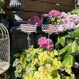 16"H Metal US Flag Garden Stake Fourth of July Outdoor Decorations, Patriotic American Flag Yard Art Ornament for Planter Flower Pot Memorial Day 4th of July Veterans Day Decor