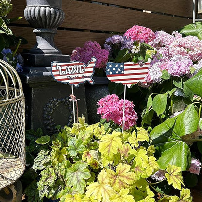 16"H Metal US Flag Garden Stake Fourth of July Outdoor Decorations, Patriotic American Flag Yard Art Ornament for Planter Flower Pot Memorial Day 4th of July Veterans Day Decor