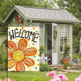 AVOIN colorlife Summer Floral Garden Flag 12x18 Inch Double Sided Outside, Welcome Seasonal Polka Dots Yard Outdoor Flag