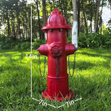 Garden Fire Hydrant Outdoor Statue, Fire Hydrant Puppy Pee Training Post Figurine, Sculpture for Dog to Peed on Yard Decor, Funny Decor Statues for Backyard Patio Lawn Porch (Deep Red)