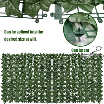 Artificial Ivy Privacy Fence Screen, 128 "x 48" (43 Sqft) Anti-Ultraviolet Artificial Hedge Grass Wall, Used for Indoor and Outdoor Green Background, Garden Greening Decoration