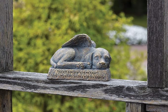 Roman Garden - Dog with Wings Garden Statue, 6H, Garden Collection, Resin and Stone, Decorative, Memorial Gift, Garden Gift, Home Outdoor Decor, Durable, Long Lasting