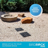 BIRDROCK HOME Rubber Stepping Stones - Decorative Pavers for Garden Path, Patio, Lawn, Yard, and Backyard Landscaping - Easy Install Outdoor Walkway Pathway, Ground Tiles - Black - Set of 3, 12 x 12
