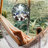 Stained Glass Window Hanging - Blue Bird Winter Forest Landscape Suncatcher for Door Garden Yard Sun Catchers Decor Christmas Mother's Day Birthday Gifts for Women Mom Nana Friend 7.8 in