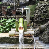 Powered Bamboo Water Fountain, Fountain Japanese Garden Waterfall Nozzle Outdoor 100% Handmade, Decor，