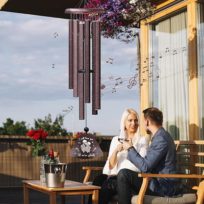 Kubbut Gifts for Him Her, Valentines Day Anniversary Christmas Chimes Gifts for Men/Women, Wedding Gift 32" Wind Chimes Decor for Couple, I Love You Romantic Gift for Him