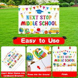 5th Grade Grad Yard Sign - Class of 2026 Elementary Graduate Lawn Sign with Stake Next Stop Middle School Congrats Graduation Waterproof Party Decorations Favors for Outdoor Garden Photo Booth Props