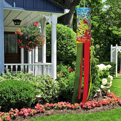 Tree Birds Windsock 40 Inch Durable Outdoor Hanging Decoration for Yard Garden Patio Home and More